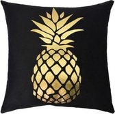 Medina Kussen Ananas 45 X 45 Cm Textiel Zwart/Goud