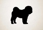 Silhouette hond - Miniature Shar Pei - Miniatuur Shar Pei - XS - 25x30cm - Zwart - wanddecoratie