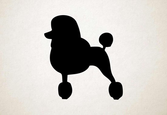Silhouette hond - Poodle - Poedel - M - 65x60cm - Zwart - wanddecoratie