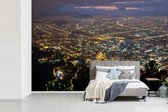 Papier peint photo vinyle - Photo aérienne de Bogota en Colombie la nuit largeur 420 cm x hauteur 280 cm - Tirage photo sur papier peint (disponible en 7 tailles)