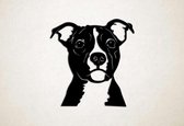Wanddecoratie - Hond - Engelse Stafford 6 - S - 48x45cm - Zwart - muurdecoratie - Line Art