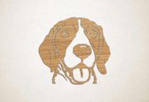 Wanddecoratie - Hond - Beagle 4 - S - 45x48cm - Eiken - muurdecoratie - Line Art