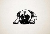 Wanddecoratie - Hond - Boxer 1 - L - 65x105cm - Zwart - muurdecoratie - Line Art