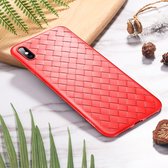 ROCK Slim Weave Style TPU Soft Case voor iPhone XS Max (rood)