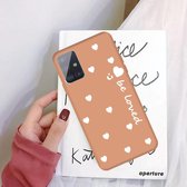 Voor Galaxy A71 Smiling Love Heart Pattern Frosted TPU beschermhoes (koraaloranje)