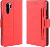 Wallet Style Skin Feel Calf Pattern Leather Case voor Huawei P30 Pro, met aparte kaartsleuf (rood)
