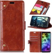 Let op type!! Koper Buckle nappa textuur horizontale Flip lederen case voor OPPO A7/AX7  met houder & kaartsleuven & portemonnee (wijn rood)