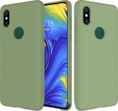 Effen kleur Vloeibare siliconen valbestendige beschermhoes voor Xiaomi Mi Mix 3 (groen)