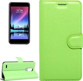 Voor LG K10 (2017) (EU-versie) Litchi Texture horizontale flip lederen tas met magnetische gesp & houder & kaartsleuven & portemonnee (groen)