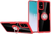 Voor Galaxy S20 Ultra Krasbestendig TPU + Acryl Ring Beugel Beschermhoes (Rood)
