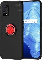 Voor OPPO Realme 7 Pro metalen ringhouder 360 graden roterende TPU-hoes (zwart + rood)