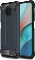 Voor Xiaomi Redmi Note9 5G Magic Armor TPU + PC combinatiebehuizing (marineblauw)