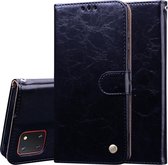 Voor Galaxy A81 / Note 10 Lite Business Style Oil Wax Texture Horizontal Flip Leather Case, met houder & kaartsleuven & portemonnee (zwart)