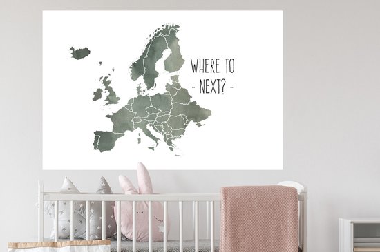 Stickers muraux - Europe - Carte - Citations - 120x80 cm - Film Adhésif