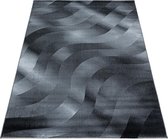 Modern laagpolig vloerkleed Costa - zwart 3529 - 80x150 cm