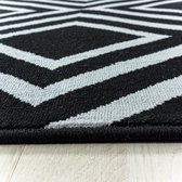 Modern laagpolig vloerkleed Costa - zwart 3525 - 80x250 cm