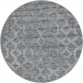 Modern laagpolig vloerkleed Pisa - grijs 4702 - rond - 160x160 cm