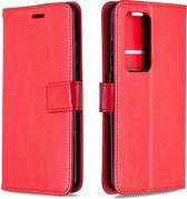 Voor Huawei P40 Pro Crazy Horse Texture Horizontaal Flip Leren Case met Houder & Kaartsleuven & Portemonnee & Fotolijst (Rood)