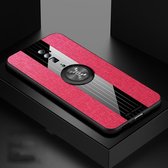 Voor OPPO Reno 10x Zoom XINLI stiksels Textue schokbestendige TPU beschermhoes met ringhouder (rood)