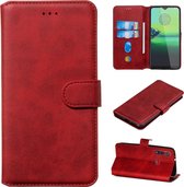 Voor Motorola Moto G8 Play / One Macro Classic Calf Texture Horizontal Flip PU Leather Case, met houder & kaartsleuven & portemonnee (rood)