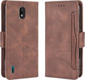 Voor Nokia 1.3 Wallet Style Skin Feel Calf Pattern Leather Case, met aparte kaartsleuf (bruin)