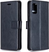 Voor Galaxy A41 Crazy Horse Texture Horizontale Flip Leather Case met houder & kaartsleuven & portemonnee & fotolijst (zwart)