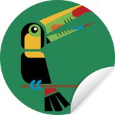 Vector d'un autocollant de papier peint cercle mural toucan 50x50 cm / cercle de papier peint / cercle mural / cercle vivant - autocollant & découpe ronde