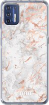 6F hoesje - geschikt voor Motorola Moto G9 Plus -  Transparant TPU Case - Peachy Marble #ffffff