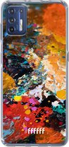 6F hoesje - geschikt voor Motorola Moto G9 Plus -  Transparant TPU Case - Colourful Palette #ffffff