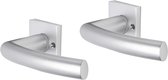 Deurkruk - Impresso Burton - Voor binnen - Vierkant met schroeven - Aluminium - 2 stuks
