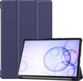 Samsung Galaxy Tab S6 Hoes - Mobigear - Tri-Fold Serie - Kunstlederen Bookcase - Donkerblauw - Hoes Geschikt Voor Samsung Galaxy Tab S6