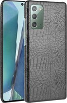 Samsung Galaxy Note20 Hoesje - Mobigear - Croco Serie - Hard Kunststof Backcover - Zwart - Hoesje Geschikt Voor Samsung Galaxy Note20