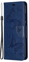 Nokia 5.3 Hoesje - Mobigear - Butterfly Serie - Kunstlederen Bookcase - Blauw - Hoesje Geschikt Voor Nokia 5.3
