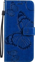 OnePlus 8 Hoesje - Mobigear - Butterfly Serie - Kunstlederen Bookcase - Blauw - Hoesje Geschikt Voor OnePlus 8