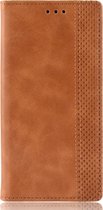 OnePlus 8 Pro Hoesje - Mobigear - Sensation Serie - Kunstlederen Bookcase - Cognac - Hoesje Geschikt Voor OnePlus 8 Pro