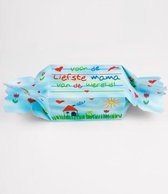 Moederdag - Snoeptoffee - Liefste Mama - Gevuld met Drop verpakt in doorzichtige folie met gekleurd lint