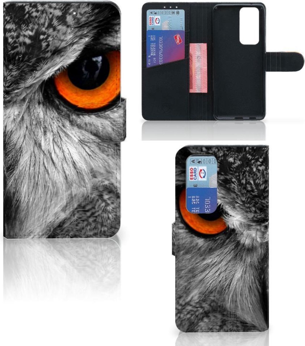 OPPO Find X3 Neo 5G Telefoonhoesje met Pasjes Uil