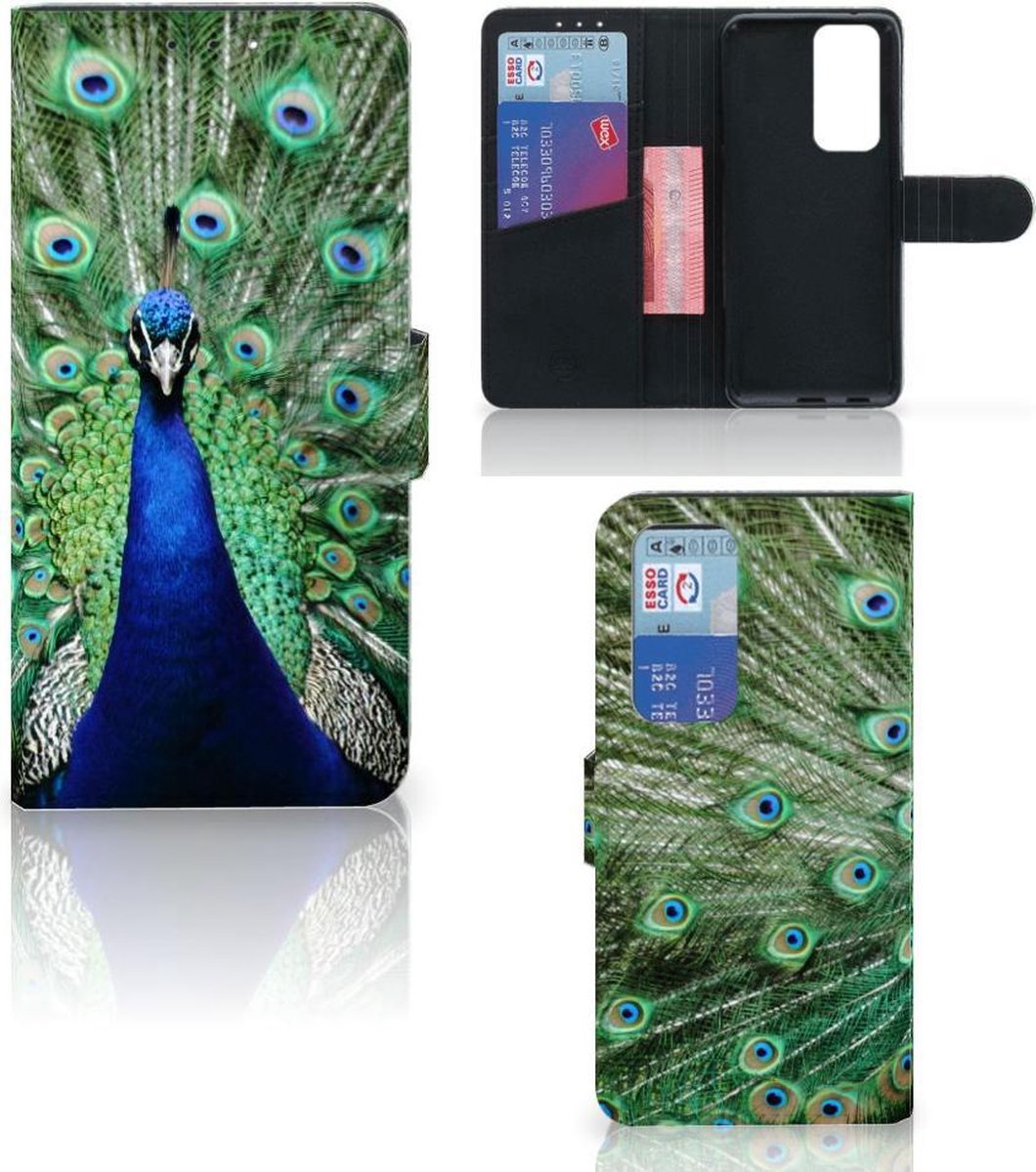 OPPO Find X3 Neo 5G Telefoonhoesje met Pasjes Pauw