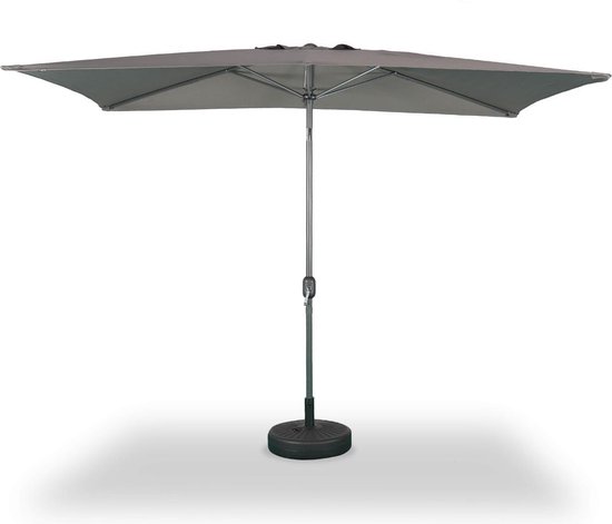 sweeek – Rechthoekige touquet parasol 2x3m, draaibare aluminium centrale mast en opendraaikruk