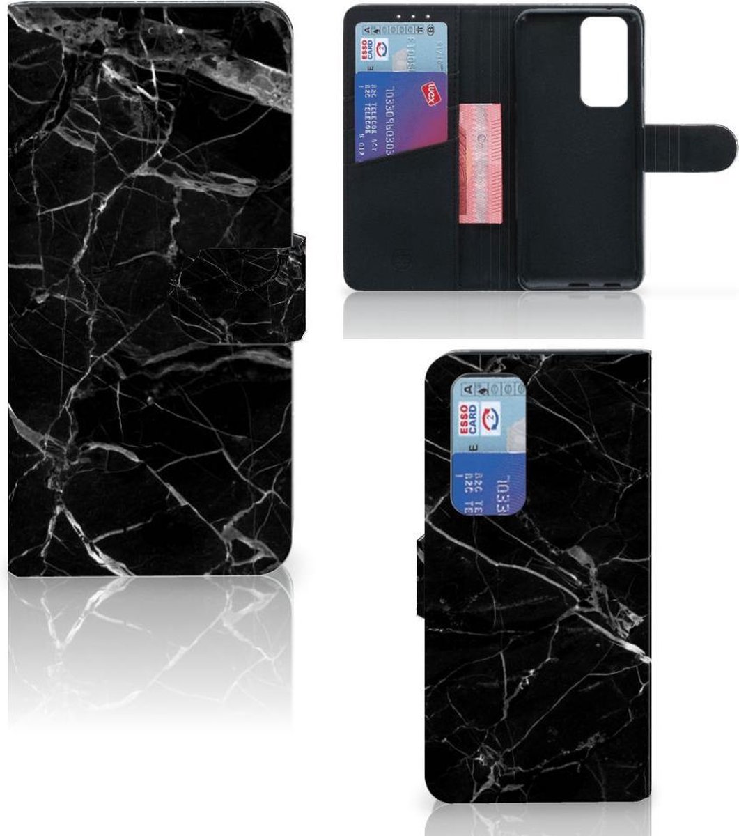 OPPO Find X3 Neo 5G Bookcase Marmer Zwart - Origineel Cadeau Vader