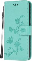 Coverup Bloemen Book Case - Motorola Moto G9 Play / E7 Plus Hoesje - Cyan