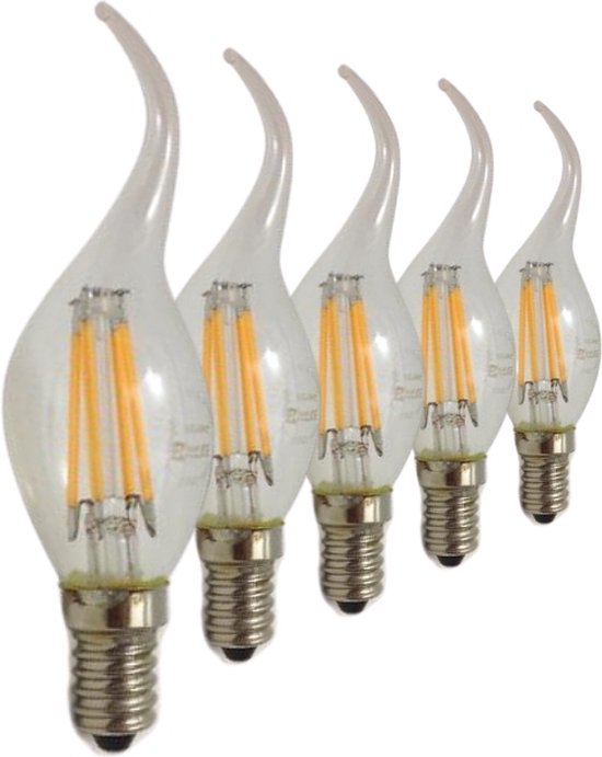 LED Lamp E14 Vlamvorm Filament 6W 220V 360° - Warm wit licht - Overig - Pack de 5 - Wit Chaud 2300K - 3500K - SILUMEN