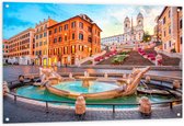 Tuinposter – Piazza de Spagna, Rome, Italië. - 120x80cm Foto op Tuinposter  (wanddecoratie voor buiten en binnen)