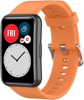 Strap-it Siliconen smartwatch bandje - geschkt voor Huawei Watch Fit / Huawei Watch Fit New - oranje