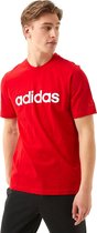 Adidas Essentials Embroidered Linear Logo Shirt Rood Heren - Maat L