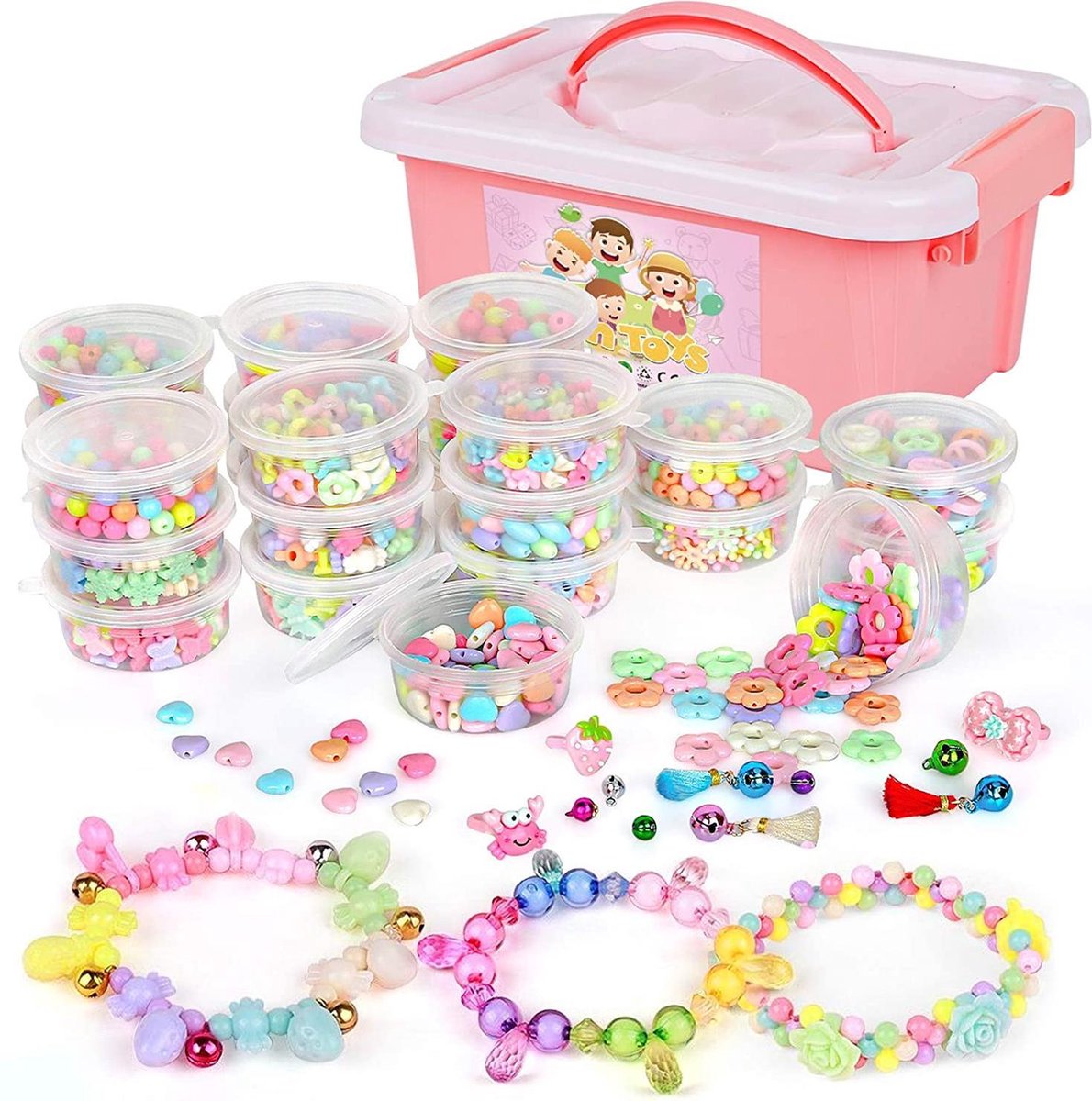 Kit de perles pour bracelet bijoux faire du bricolage fait à la main perles  de cheveux tressées pour enfants multicolores perles arc-en-ciel pour les  bracelets de bricolage | Fruugo FR