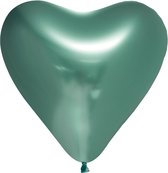 Globos Forme Ballon Coeur Miroir 30 Cm Latex Vert 6 Pièces