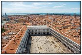 De rode daken en het San Marcoplein van Venetië - Foto op Akoestisch paneel - 90 x 60 cm