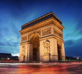 Arc de Triomphe à la lueur bleue du soir à Paris, - Papier peint photo (en bandes) - 250 x 260 cm