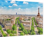 Panorama van Parijs vanaf de Arc de Triomphe - Foto op Plexiglas - 90 x 60 cm